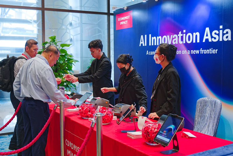 Delegate registration desk at AI Innovation Asia 2024